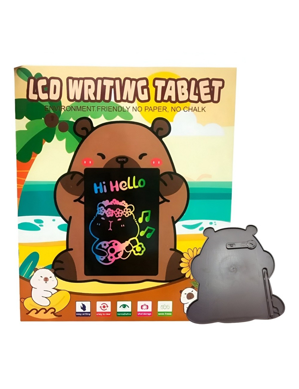 Tablero Mágico Capibara Lcd Colores Tabla Dibujo Escritura