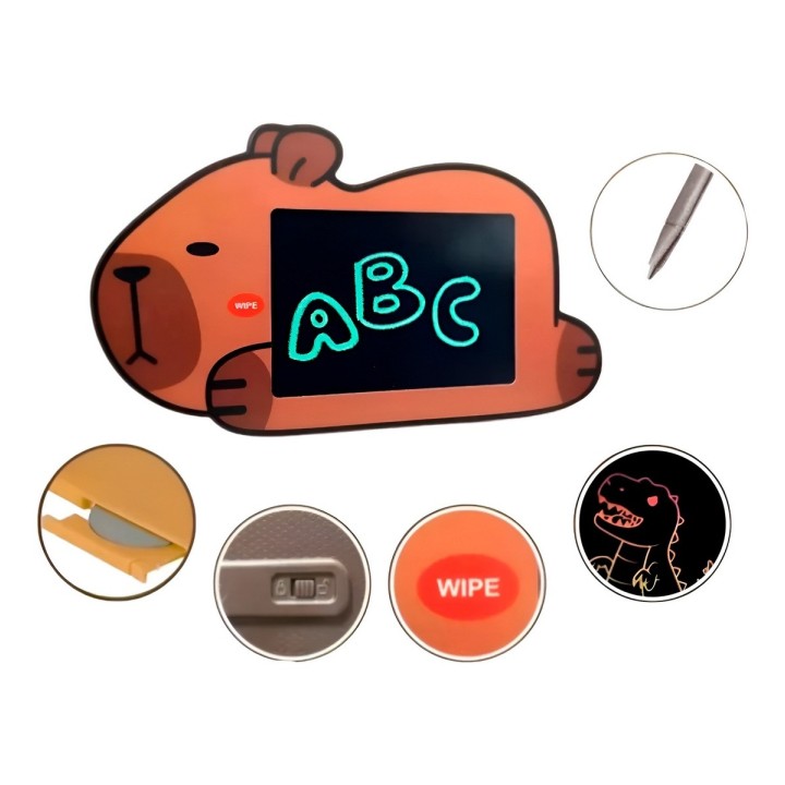Tablero Mágico Lcd Colores Tabla Capibara Dibujo Escritura