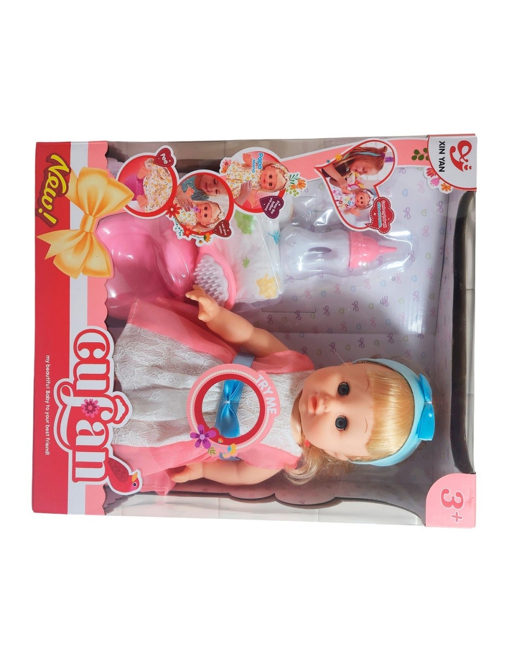 Muñeca Vestido Tetero Bacinilla + Pañal Juguete Niñas
