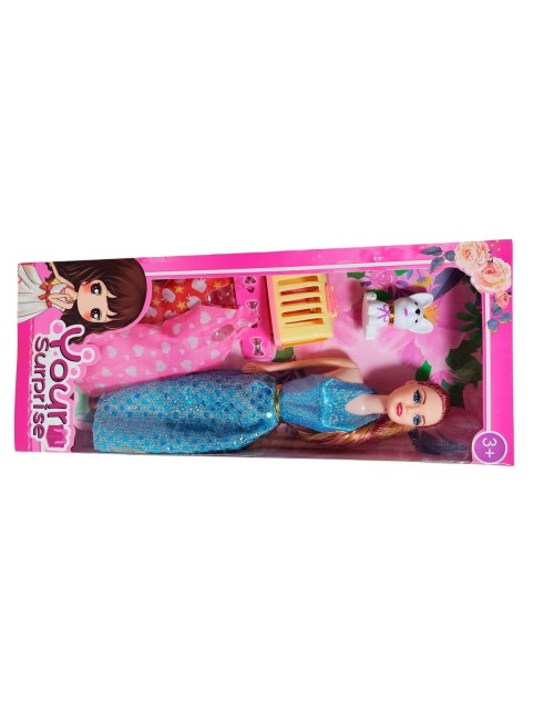 Muñeca Con Vestidos + Mascota Y Accesorio