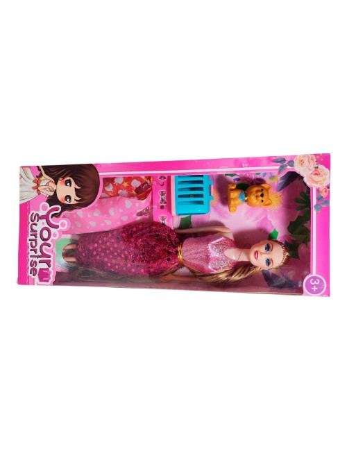 Muñeca Con Vestidos + Mascota Y Accesorio