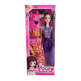 Muñeca Con Vestidos + Zapatos Y Accesorios De Juguete Niñas