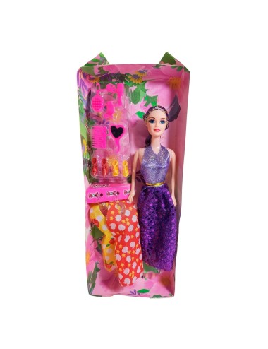 Muñeca Con Vestidos + Zapatos Y Accesorios De Juguete Niñas