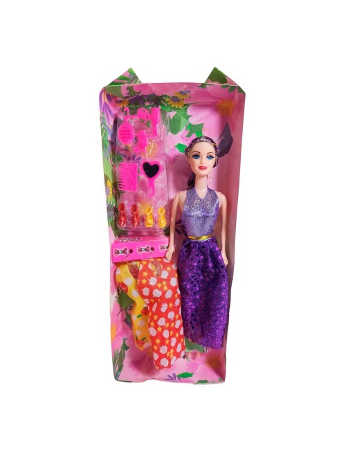 Muñeca Con Vestidos + Zapatos Y Accesorios De Juguete Niñas