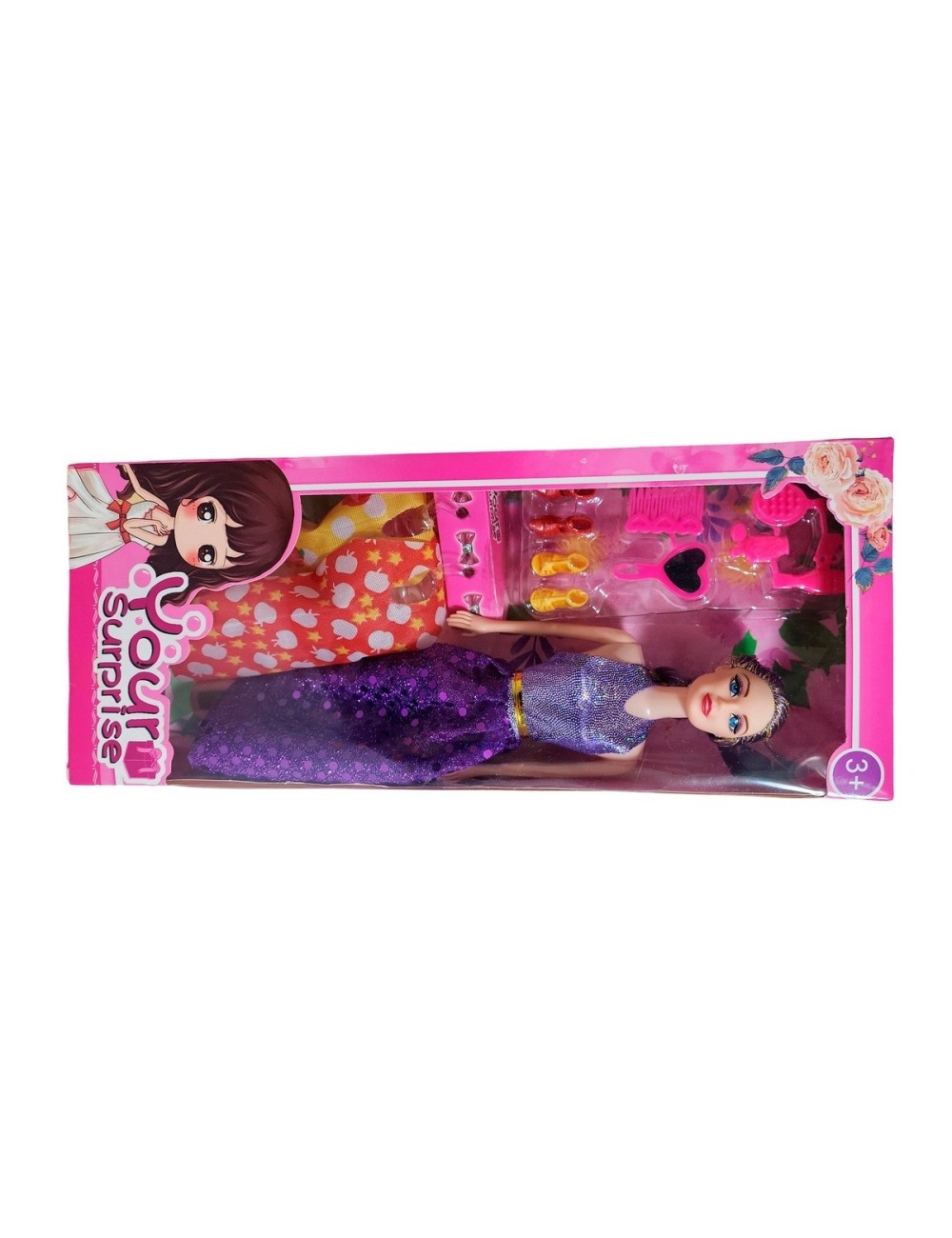Muñeca Con Vestidos + Zapatos Y Accesorios De Juguete Niñas