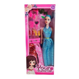 Muñeca Con Vestidos + Zapatos Y Accesorios De Juguete Niñas