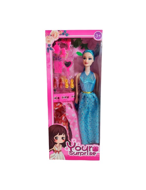 Muñeca Con Vestidos + Zapatos Y Accesorios De Juguete Niñas