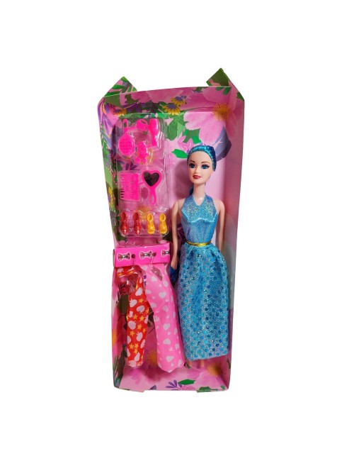 Muñeca Con Vestidos + Zapatos Y Accesorios De Juguete Niñas