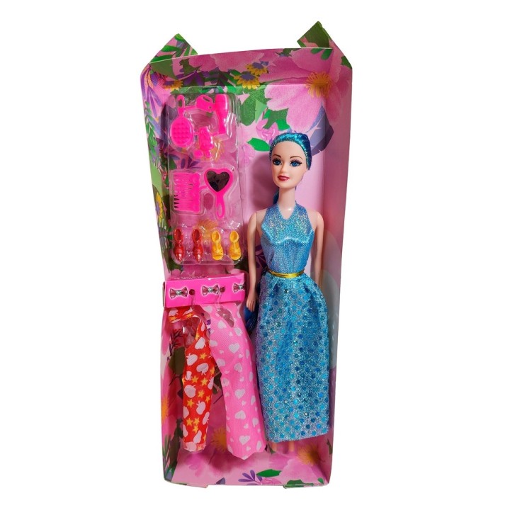 Muñeca Con Vestidos + Zapatos Y Accesorios De Juguete Niñas