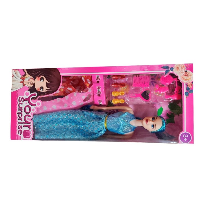 Muñeca Con Vestidos + Zapatos Y Accesorios De Juguete Niñas