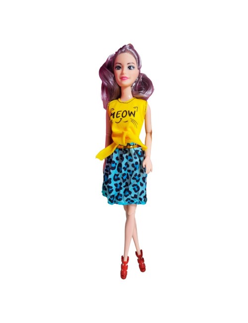 Muñeca Con Vestido + Casa De Mascotas Y Mascotas Accesorios