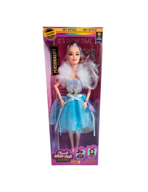 Muñeca Con Vestido Y Bufanda Juguete Niñas Interactivo