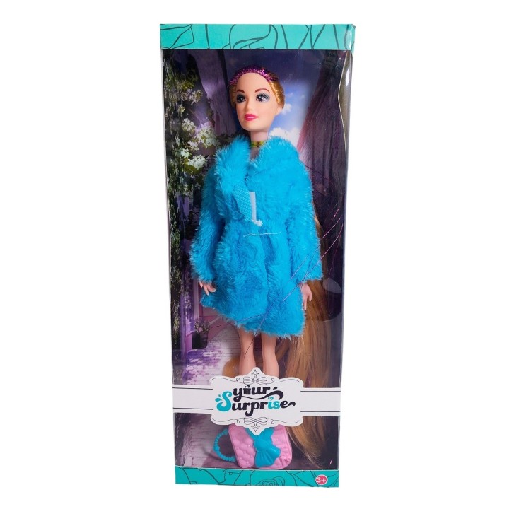 Muñeca Abrigo Peludo Juguete Niñas Interactivo + Accesorio