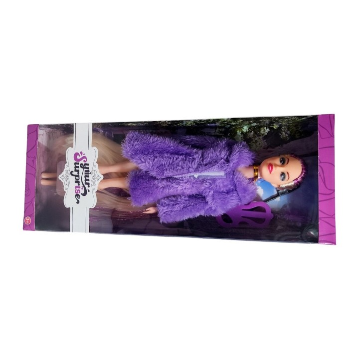 Muñeca Abrigo Peludo Juguete Niñas Interactivo + Accesorio