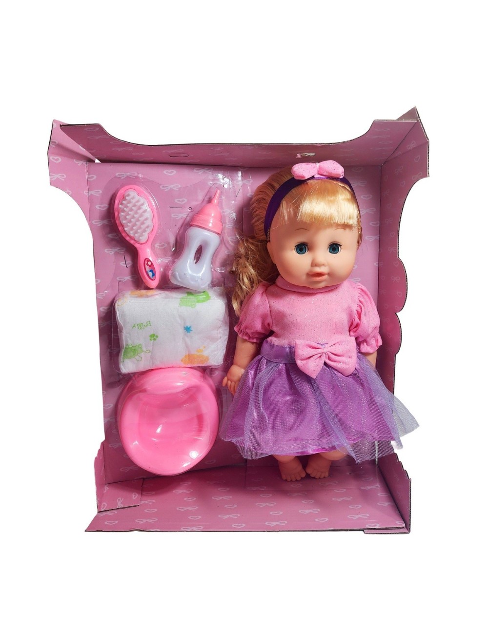 Muñeca Vestido Peine Bacinilla Tetero + Pañal Juguete Niñas