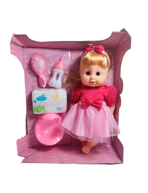 Muñeca Vestido Peine Bacinilla Tetero + Pañal Juguete Niñas