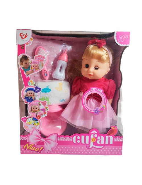 Muñeca Vestido Peine Bacinilla Tetero + Pañal Juguete Niñas