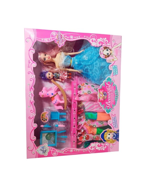 Muñeca Con Vestidos Con Hija Y Caballo Accesorios Juguete