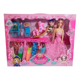 Muñeca Con Vestidos Con Hija Y Caballo Accesorios Juguete