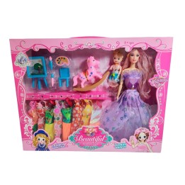 Muñeca Con Vestidos Con Hija Y Caballo Accesorios Juguete