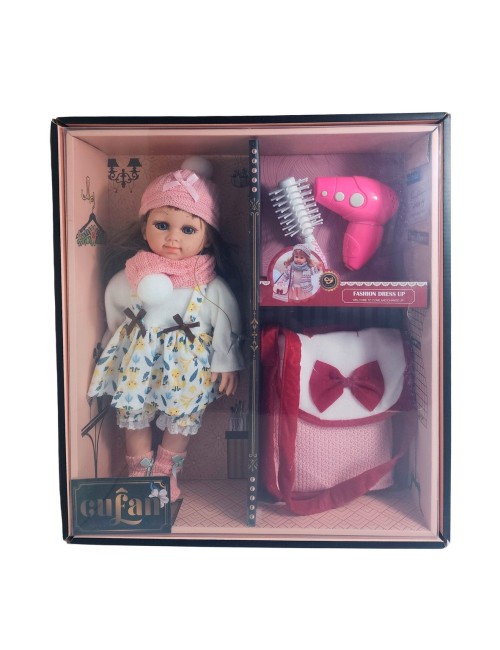 Muñeca Realista Juguete + Bolso Y Accesorios Juguete Niñas