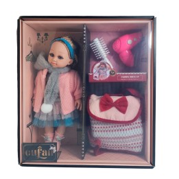 Muñeca Realista Juguete + Bolso Y Accesorios Juguete Niñas