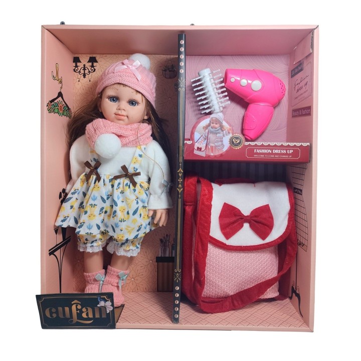 Muñeca Realista Juguete + Bolso Y Accesorios Juguete Niñas