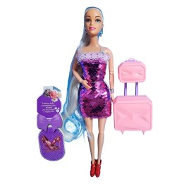 Muñeca Vestido De Lentejuelas + Accesorios Juguete Niñas