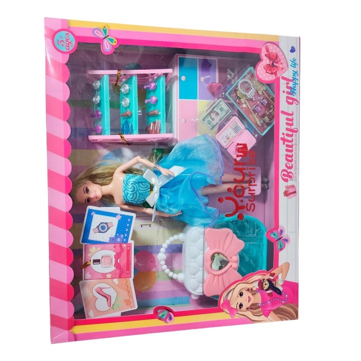 Muñeca Vestido Juguete Niñas + Accesorios De Moda