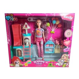 Muñeca Vestido Juguete Niñas + Mascotas Y Accesorios