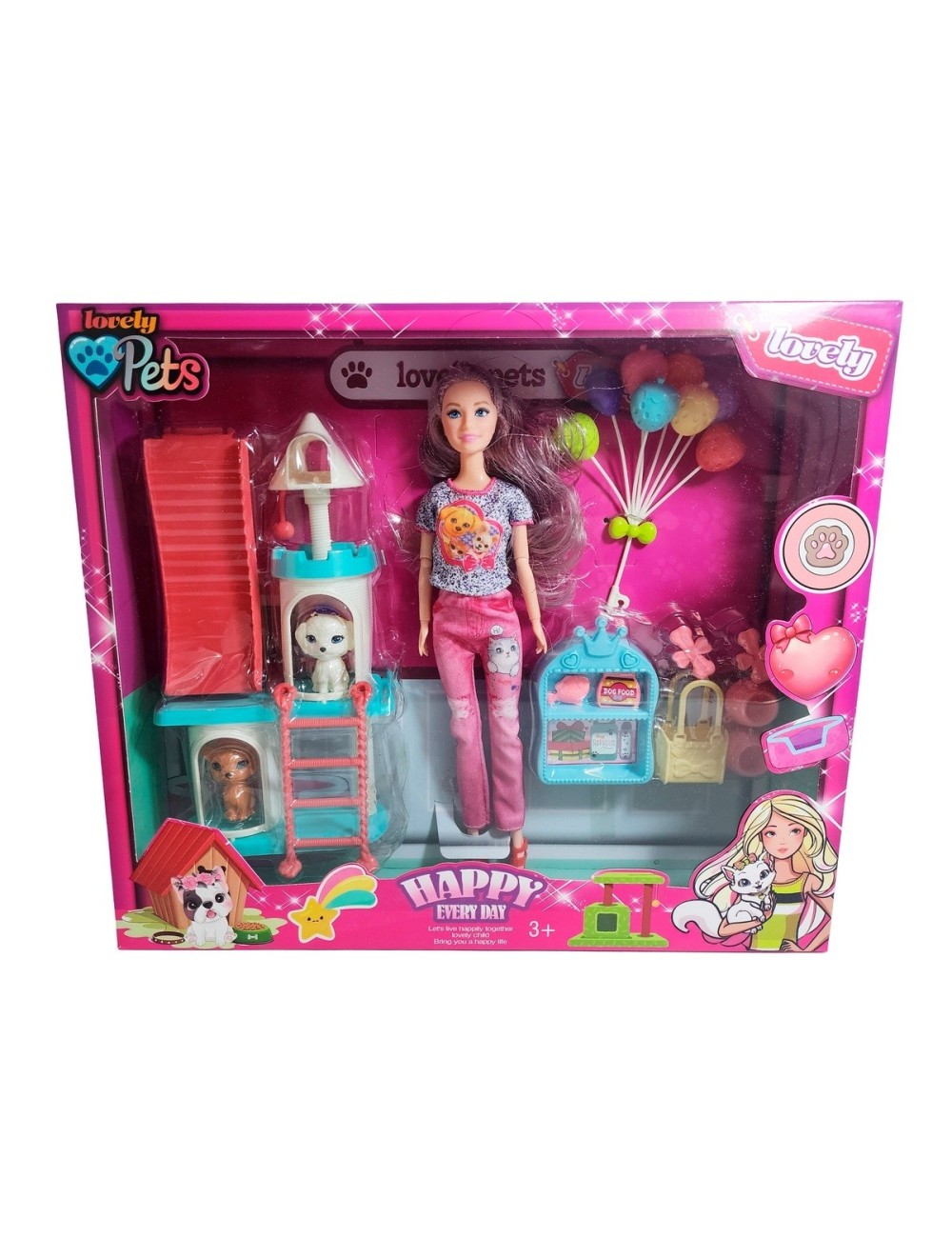 Muñeca Vestido Juguete Niñas + Mascotas Y Accesorios