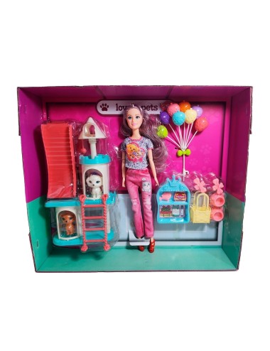 Muñeca Vestido Juguete Niñas + Mascotas Y Accesorios