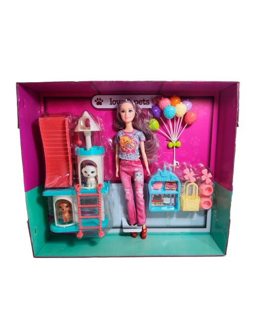 Muñeca Vestido Juguete Niñas + Mascotas Y Accesorios