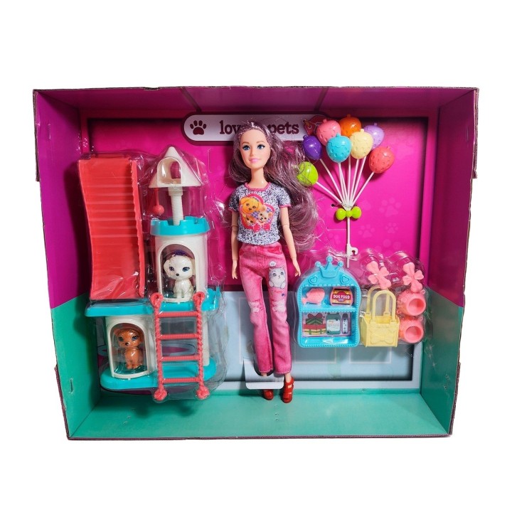Muñeca Vestido Juguete Niñas + Mascotas Y Accesorios