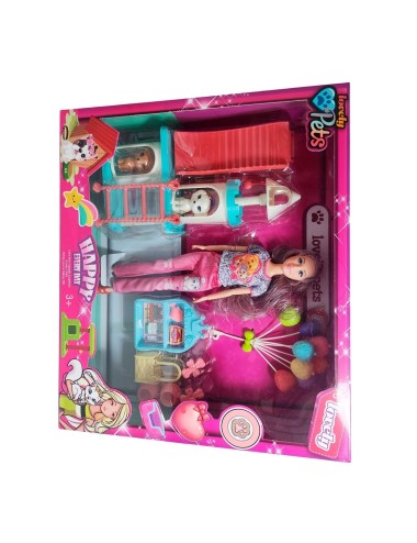 Muñeca Vestido Juguete Niñas + Mascotas Y Accesorios