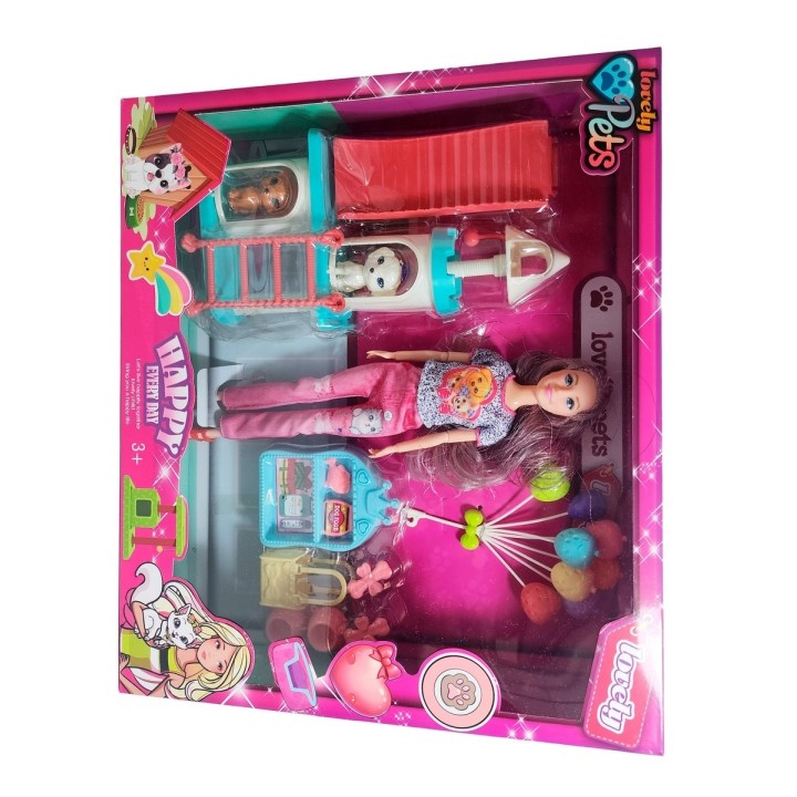 Muñeca Vestido Juguete Niñas + Mascotas Y Accesorios