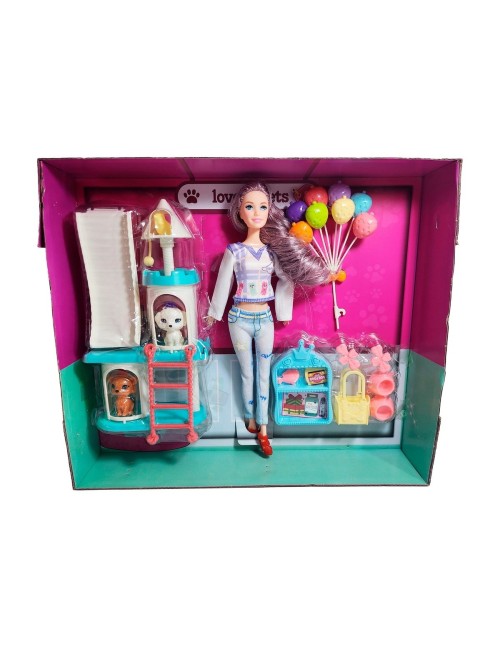 Muñeca Vestido Juguete Niñas + Mascotas Y Accesorios