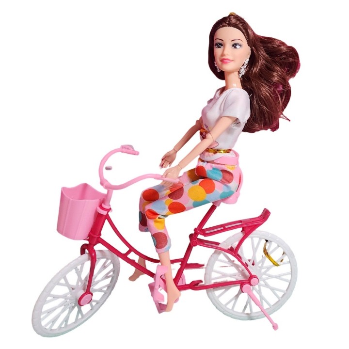 Muñeca En Bicicleta Juguete Niñas + Mascota Y Accesorios