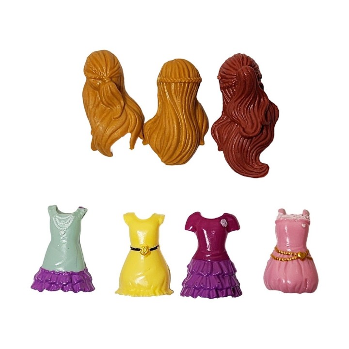 Muñeca Personalizable Con Vestidos Y Cabello + Helicoptero