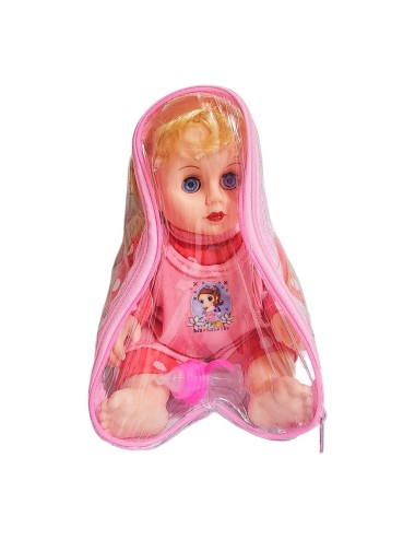 Muñeca Tierna En Pijama Con Tetero En Bolso Juguete Niñas