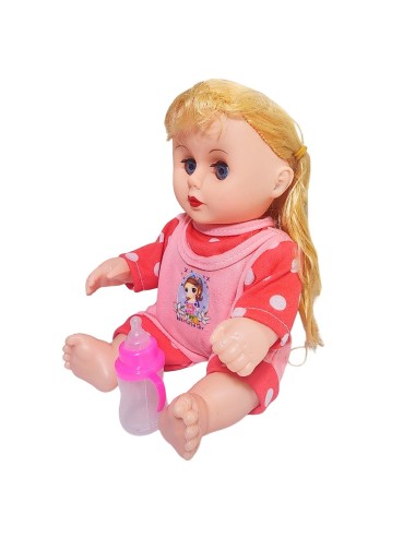 Muñeca Tierna En Pijama Con Tetero En Bolso Juguete Niñas