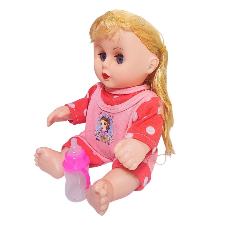 Muñeca Tierna En Pijama Con Tetero En Bolso Juguete Niñas
