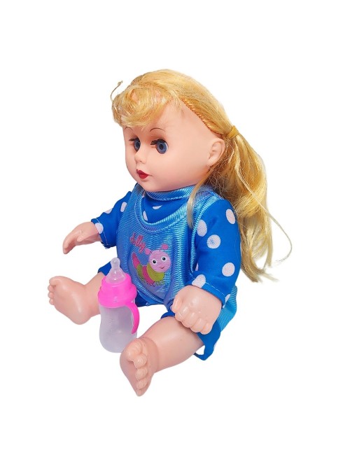 Muñeca Tierna En Pijama Con Tetero En Bolso Juguete Niñas