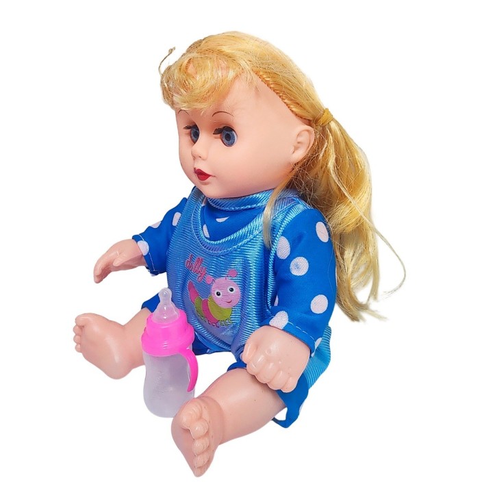 Muñeca Tierna En Pijama Con Tetero En Bolso Juguete Niñas