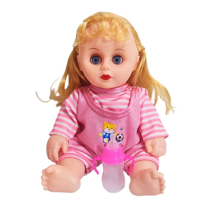 Muñeca Tierna En Pijama Con Tetero En Bolso Juguete Niñas