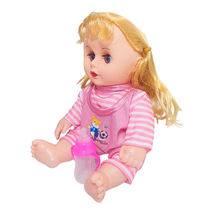 Muñeca Tierna En Pijama Con Tetero En Bolso Juguete Niñas