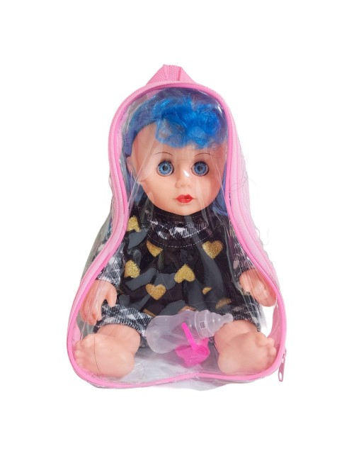 Muñeca Tierna En Pijama Con Tetero En Bolso Juguete Niñas