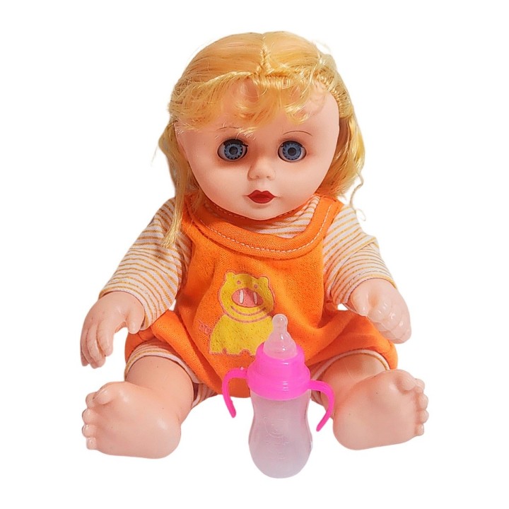 Muñeca Tierna En Pijama Con Tetero En Bolso Juguete Niñas