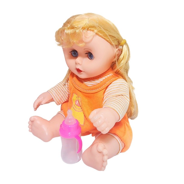 Muñeca Tierna En Pijama Con Tetero En Bolso Juguete Niñas