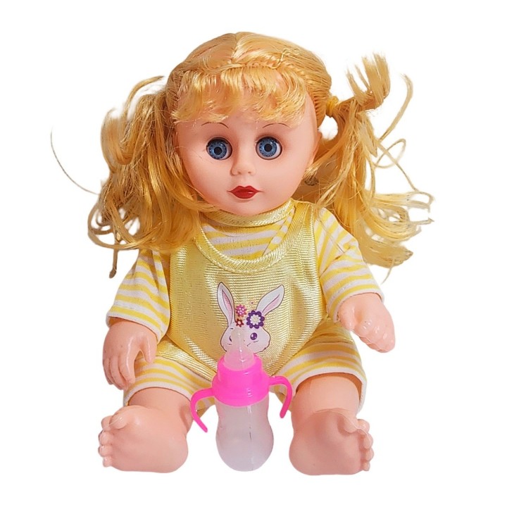 Muñeca Tierna En Pijama Con Tetero En Bolso Juguete Niñas